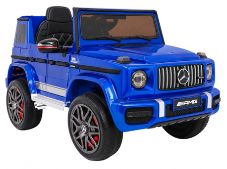 Mercedes AMG G63 dla dzieci Lakier Niebieski + Pilot + MP3 LED + Wolny Start + EVA + Pasy