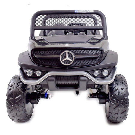 MERCEDES BENZ UNIMOG 4X4,12V14AH, AMORTYZATORY, MIĘKKIE KOŁA,MIĘKKIE SIEDZENIE SUPER OPCJA/UNIMOG