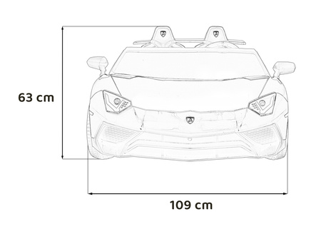 Lamborghini Aventador SV na akumulator dla 2 dzieci Biały + Silnik bezszczotkowy + Pompowane koła + Audio LED