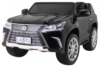 Lexus LX570 Lakierowane Autko dla 2 dzieci Czarny + Pilot + Koła EVA + Radio MP3 LED