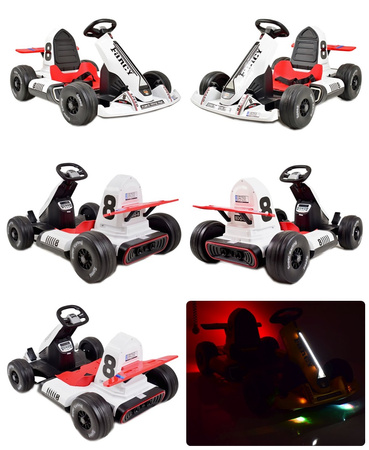 SZYBKI GOKART FANCY NA AKUMULATOR 12V, REGULOWANA  - ROZSUWANA RAMA,  SUPER ZABAWA\BDQ-8