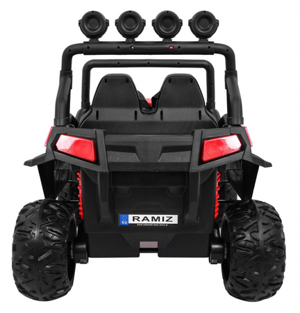 Grand Buggy Strong Lift dla dzieci Czerwony + Napęd 4x4 + Pilot + Bagażnik + Radio MP3 + LED