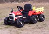 Czerwony traktor na akumulator dla dzieci z przyczepką FAST miękkie koła z pilotem JC005 