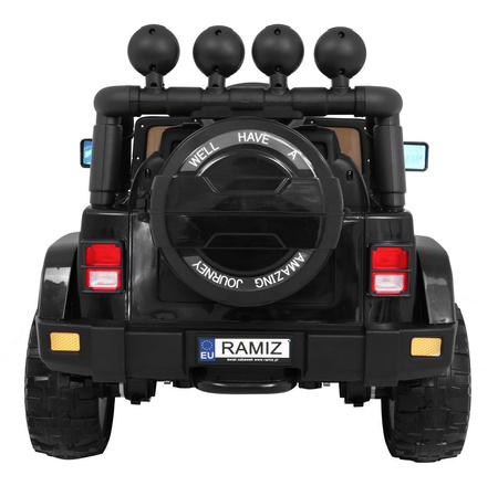 Auto Terenowe Full Time 4WD dla dzieci Czarny + Napęd 4x4 + Pilot + Audio LED + Schowek