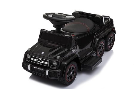 JEŹDZIK NA AKUMULATOR, PCHACZ, ODPYCHACZ MERCEDES G 63 AMG 6X6, MIĘKKIE KOŁA,  DASZEK , STEROWANIE RĄCZKĄ /1838 LONG