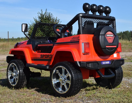 MEGA JEEP SUNSHINE, NAPĘD 4X4, 2X12V, WOLNY START/ MIĘKKIE KOŁA, BLUETOOTH, RADIO EXCLUSIVE/2388