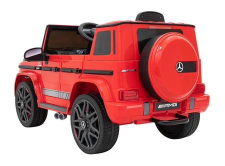 Mercedes AMG G63 dla dzieci Czerwony + Pilot + MP3 LED + Wolny Start + EVA + Pasy