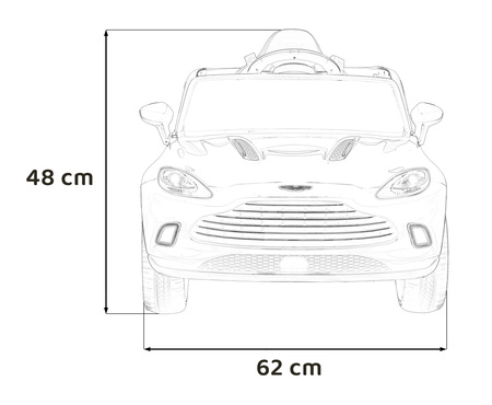 Aston Martin DBX na akumulator dla dzieci Biały + Pilot + EVA + Pasy + Wolny Start + Audio LED