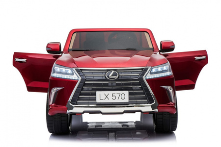 Lexus LX570 Lakierowane Autko dla 2 dzieci Czerwony + Pilot + Koła EVA + Radio MP3 LED