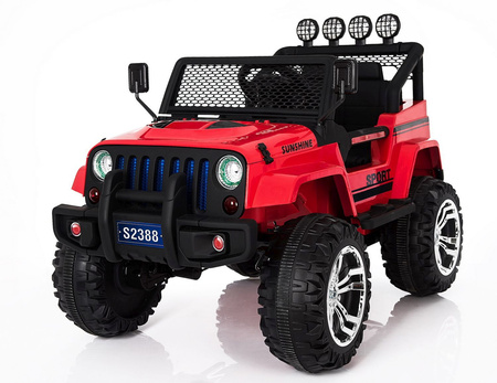 MEGA JEEP SUNSHINE, NAPĘD 4X4, 2X12V, WOLNY START/ MIĘKKIE KOŁA, BLUETOOTH, RADIO EXCLUSIVE/2388