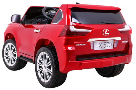 Lexus LX570 Lakierowane Autko dla 2 dzieci Czerwony + Pilot + Koła EVA + Radio MP3 LED