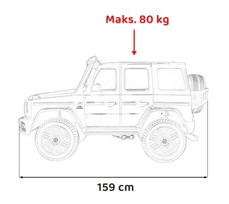 Pojazd Mercedes Benz G63 AMG XXL MP4 Biały