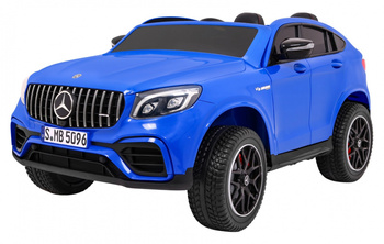 Auto Mercedes GLC 63S dla dzieci Niebieski + Napęd 4x4 + MP4 + LED + Ekoskóra + Wolny Start + EVA