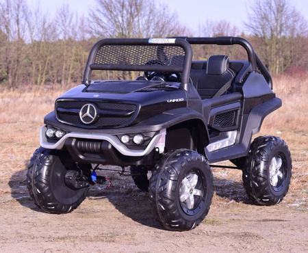 MERCEDES BENZ UNIMOG 4X4,12V14AH, AMORTYZATORY, MIĘKKIE KOŁA,MIĘKKIE SIEDZENIE SUPER OPCJA/UNIMOG