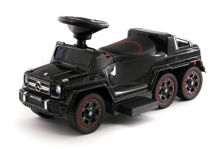 JEŹDZIK NA AKUMULATOR, PCHACZ, ODPYCHACZ MERCEDES G 63 AMG 6X6, MIĘKKIE KOŁA,  DASZEK , STEROWANIE RĄCZKĄ /1838 LONG