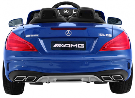 Mercedes AMG SL65 dla dzieci Lakier Niebieski + Pilot + Bagażnik + Regulacja siedzenia + MP3 LED + Wolny Start