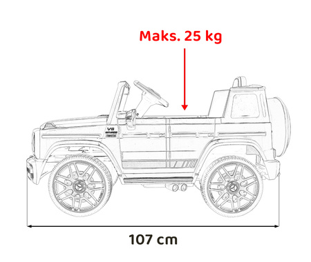 Mercedes AMG G63 dla dzieci Czarny + Pilot + MP3 LED + Wolny Start + EVA + Pasy