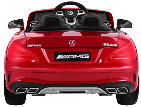 Mercedes AMG SL65 dla dzieci Lakier Czerwony + Pilot + Bagażnik + Regulacja siedzenia + MP3 LED + Wolny Start