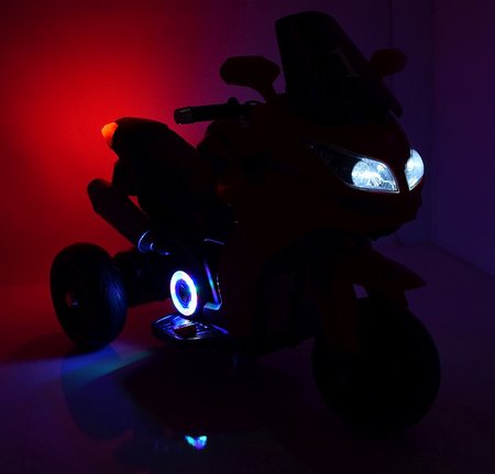 DUŻY MOTOR ŚCIGACZ Z SYMULACJĄ WYDECHU, MIĘKKIE KOŁA  STRONG 2 EXCLUSIVE/6288A