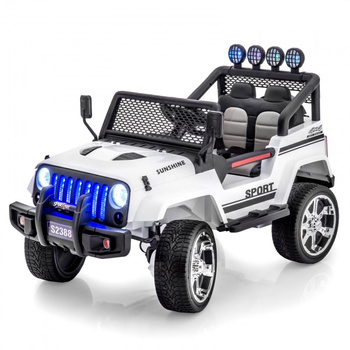 MEGA JEEP SUNSHINE, NAPĘD 4X4,  2X12V ,WOLNY START/ MIĘKKIE KOŁA, BLUETOOTH, RADIO EXCLUSIVE/2388