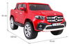 Mercedes Benz X-Class dla dzieci Lakier Czerwony + Pilot + Napęd 4x4 + MP4 + Bagażnik + EVA