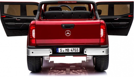 MERCEDES X LICENCJA, 4X4, 2x12V  PANEL MP4, 5 PUNKTOWE PASY, MIĘKKIE KOŁA EVA, MIĘKKIE SIEDZENIE, LAKIER POLEROWANY, FULL OPCJA/XMX606