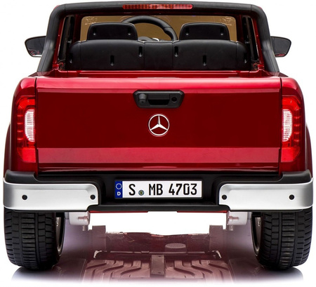 MERCEDES X LICENCJA, 4X4, 2x12V  PANEL MP4, 5 PUNKTOWE PASY, MIĘKKIE KOŁA EVA, MIĘKKIE SIEDZENIE, LAKIER POLEROWANY, FULL OPCJA/XMX606