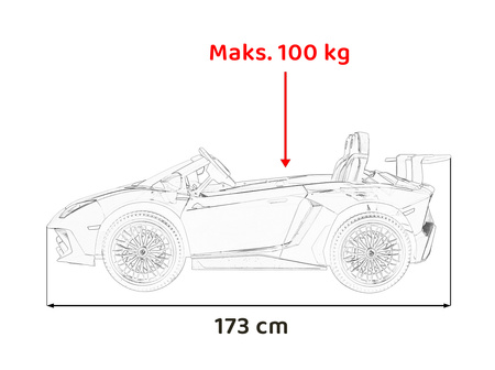 Lamborghini Aventador SV na akumulator dla 2 dzieci Biały + Silnik bezszczotkowy + Pompowane koła + Audio LED