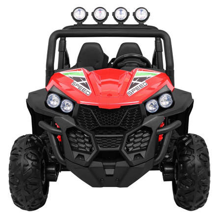 Grand Buggy Strong Lift dla dzieci Czerwony + Napęd 4x4 + Pilot + Bagażnik + Radio MP3 + LED